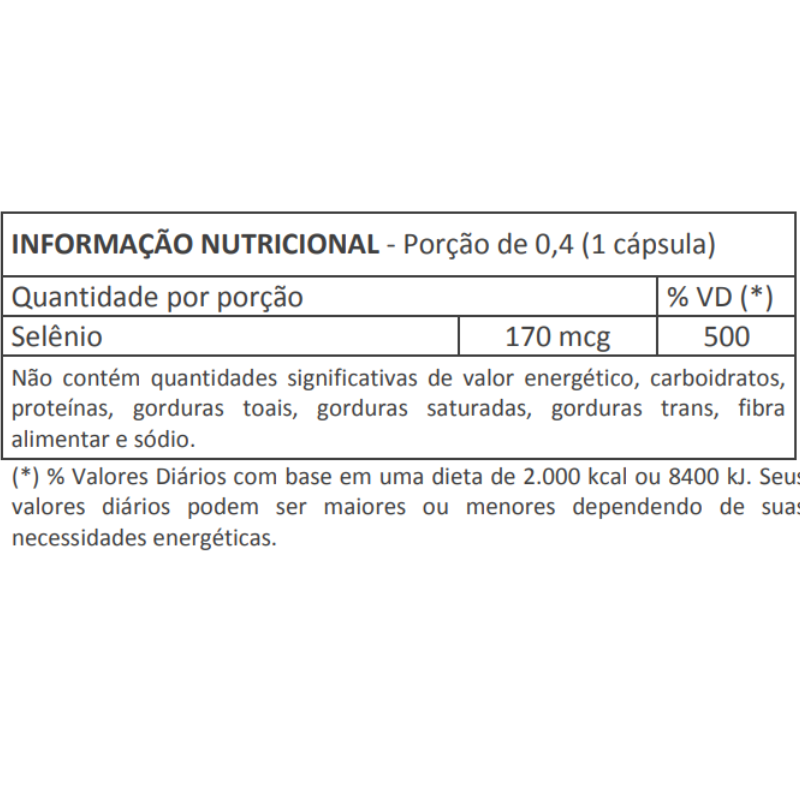 SELÊNIO 60 CAPS 170mcg