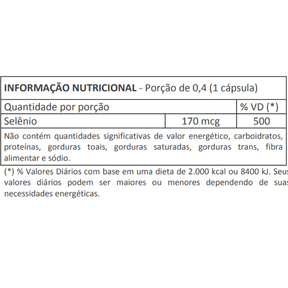 SELÊNIO 60 CAPS 170mcg